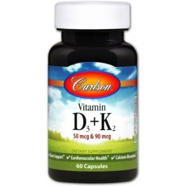 Vitamin D3 + K2 Carlson Labs 60 kapsułek