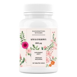 Kwas foliowy 800 μg 90 tabletek wege | Manufaktura Witamin