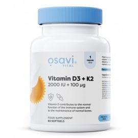 Witamina D3 + K2 Osavi - 60 softgels