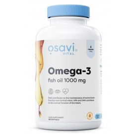 Omega-3 Olej Rybi Molecularly Distilled Osavi - 180 softgels
