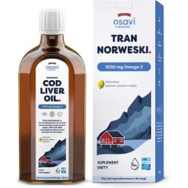 Tran Norweski Osavi 1000mg Omega 3 (Cytryna - Mięta) - 250 ml.