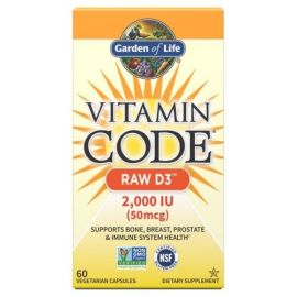Vitamin Code Raw D3 Garden of Life 2000 IU - 60 wegetariańskich kapsułek