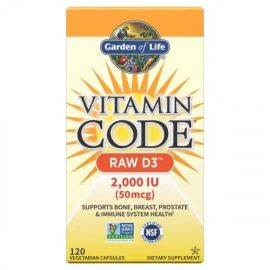 Vitamin Code Raw D3 Garden of Life 2000 IU - 120 wegetariańskich kapsułek
