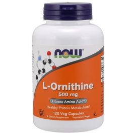 L-Ornithine NOW Foods 500mg - 120 wegetariańskich kapsułek
