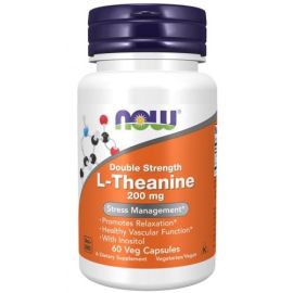 Double Strength L-Theanine NOW Foods 200mg - 60 wegetariańskich kapsułek