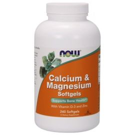 Calcium & Magnesium with Vit D and Zinc NOW Foods 240 softgels