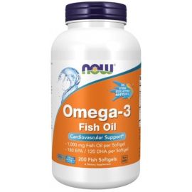 Omega-3 Fish Oil NOW Foods Omega-3 Molecularly Distilled - 200 fish softgels