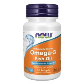 Omega-3 Fish Oil NOW Foods Molecularly Distilled - 30 softgels