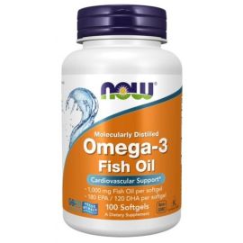 Omega-3 Fish Oil NOW Foods Molecularly Distilled - 100 softgels