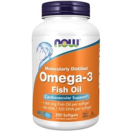 Omega-3 Fish Oil NOW Foods Molecularly Distilled - 200 softgels