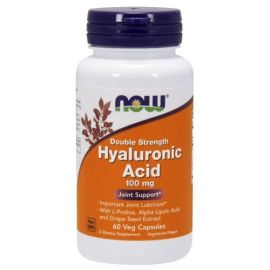 Hyaluronic Acid NOW Foods 100mg Double Strength - 60 wegetariańskich kapsułek