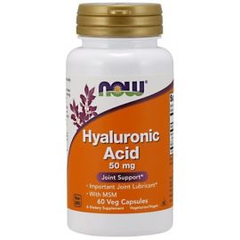 Hyaluronic Acid with MSM NOW Foods 50mg - 60 wegetariańskich kapsułek