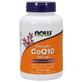 CoQ10 with Lecithin & Vitamin E NOW Foods 200mg (Chewable) - 90 lozenges