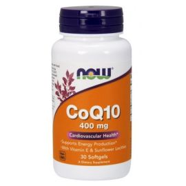 CoQ10 with Vitamin E & Sunflower Lecithin NOW Foods 30 softgels
