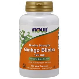 Ginkgo Biloba Double Strength NOW Foods 120mg - 100 wegetariańskich kapsułek