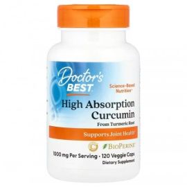 High Absorption Curcumin From Turmeric Root with C3 Complex & BioPerine Doctor's Best 1000mg - 120 wegetariańskich kapsułek