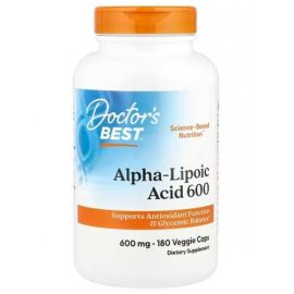 Alpha-Lipoic Acid Doctor's Best 600mg - 180 wegetariańskich kapsułek