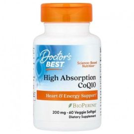 High Absorption CoQ10 with BioPerine Doctor's Best 200mg - 60 veggie softgels