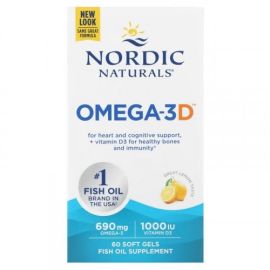 Omega-3D Nordic Naturals 690mg Lemon - 60 softgels